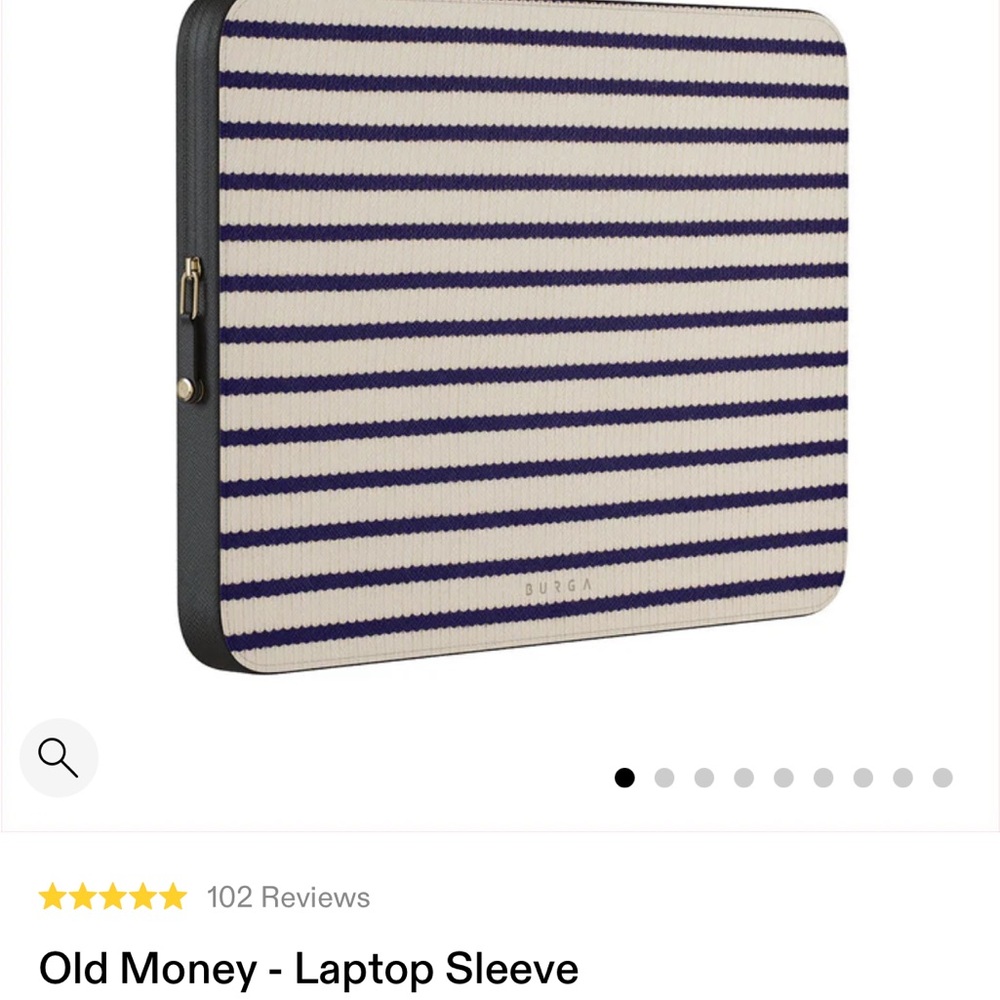 Striped Navy and Cream 16” MacBook Case